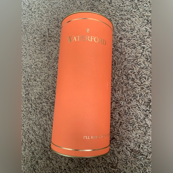 Waterford Giftology Clear 4-inch Lismore Candlestick (Set of 2) and Orange Tube - Picture 2 of 6